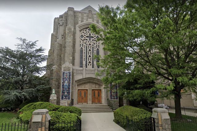 A picture of Our Lady of Refuge Catholic Church in Flatbush, which is in an orange zone and faces limits on number of attendees.